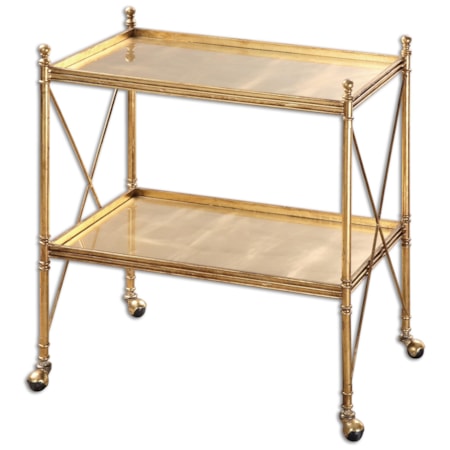 Amaranto Gold Serving Cart