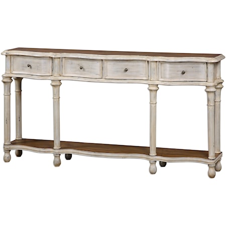 Gaultier Aged White Console Table