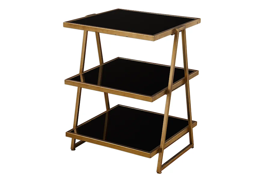 Accent Furniture - Occasional Tables Garrity Black Glass Accent Table by Uttermost at Town and Country Furniture 