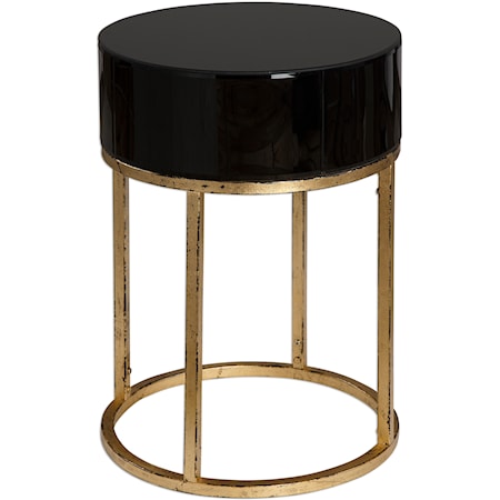 Myles Curved Black Accent Table