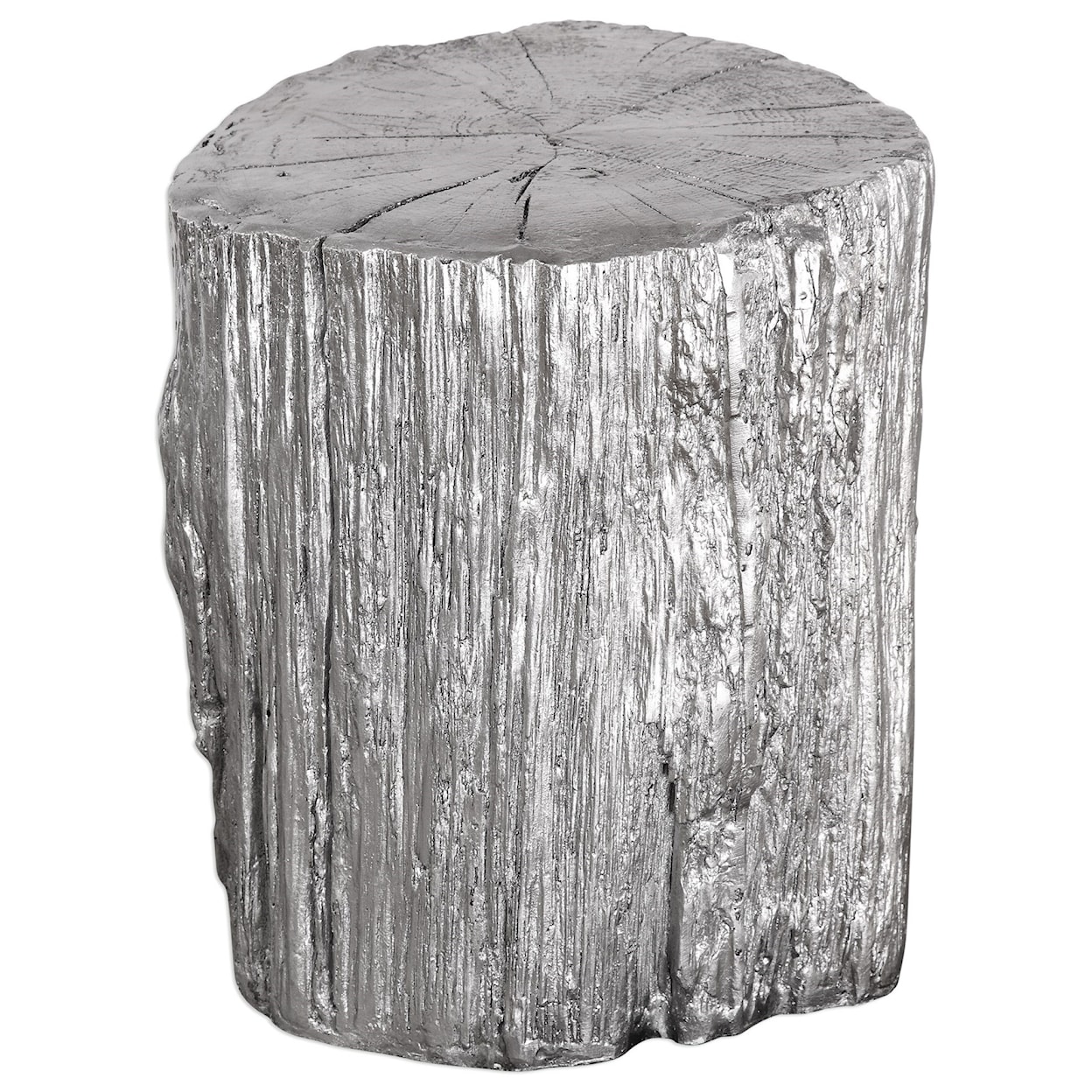 Uttermost Accent Furniture - Benches  Cambium Silver Tree Stump Stool