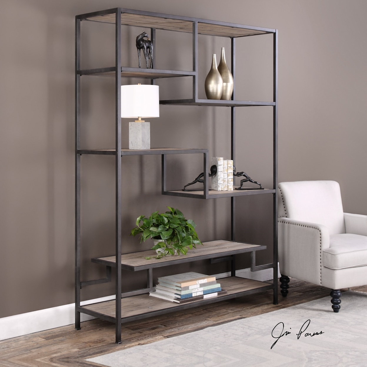 Uttermost Accent Furniture - Bookcases  Sherwin Industrial Etagere