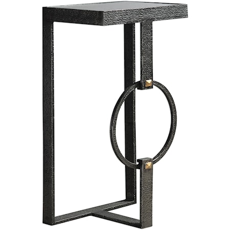 Hagen Burnished Steel Accent Table