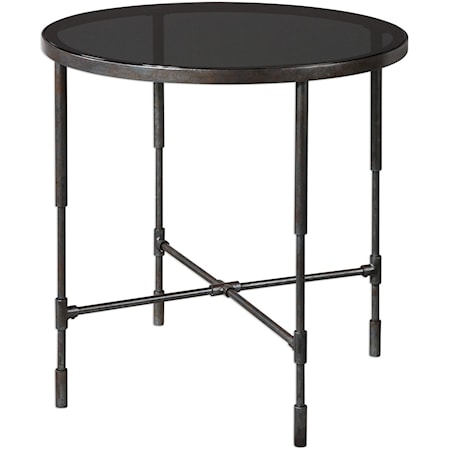 Vande Aged Steel Accent Table
