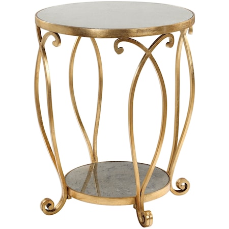 Martella Round Gold Accent Table