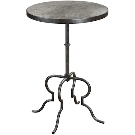 Janine Aged Black Accent Table