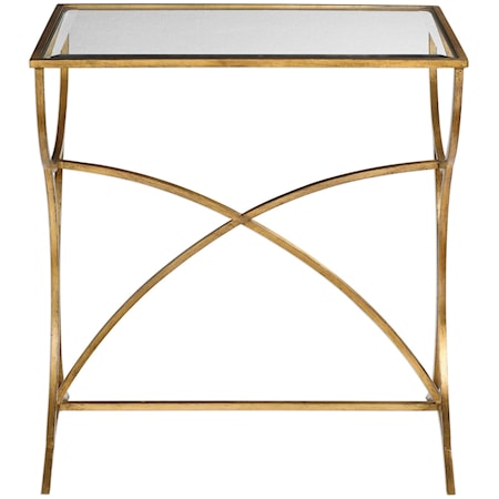 Sarette Antiqued Gold Accent Table