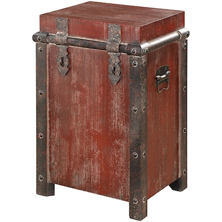 Isaac Wine Red Accent Table