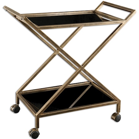 Zafina Gold Bar Cart