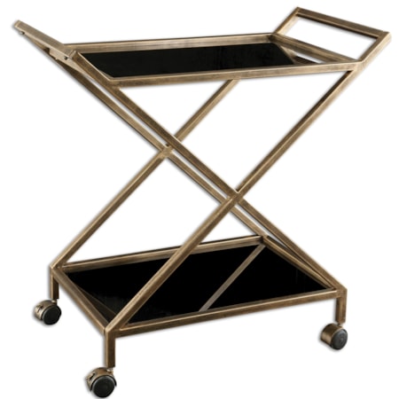 Zafina Gold Bar Cart