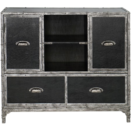 Shawn Black Leather Accent Chest