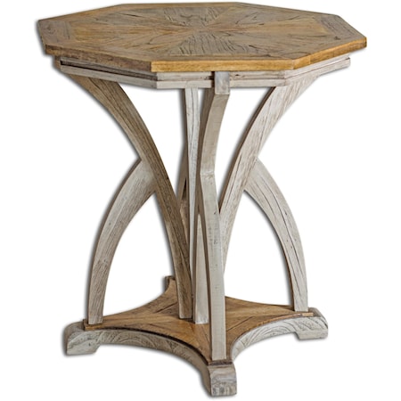 Ranen Aged White Accent Table