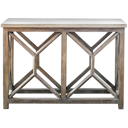 Catali Ivory Stone Console Table