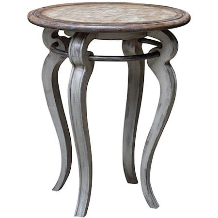 Mariah Round Gray Accent Table