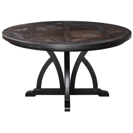 Maiva Round Black Dining Table