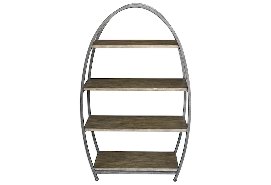 Accent Furniture - Bookcases  Matisa Textured Steel Etagere by Uttermost at Janeen's Furniture Gallery