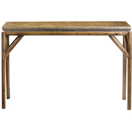 Kanti Metallic Champagne Console Table