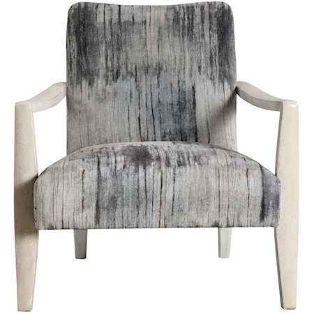 Watercolor Gray Chenille Accent Chair