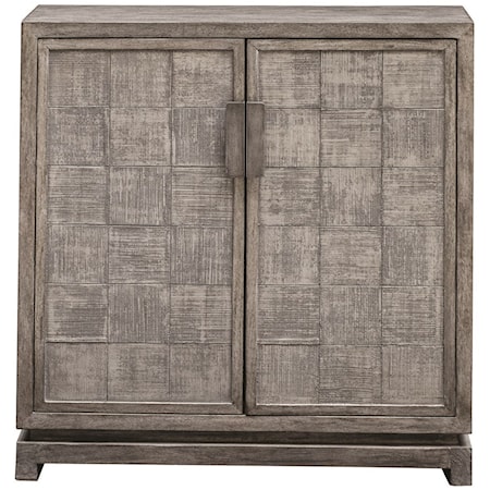 Hamadi Distressed Gray 2-Door Cabinet