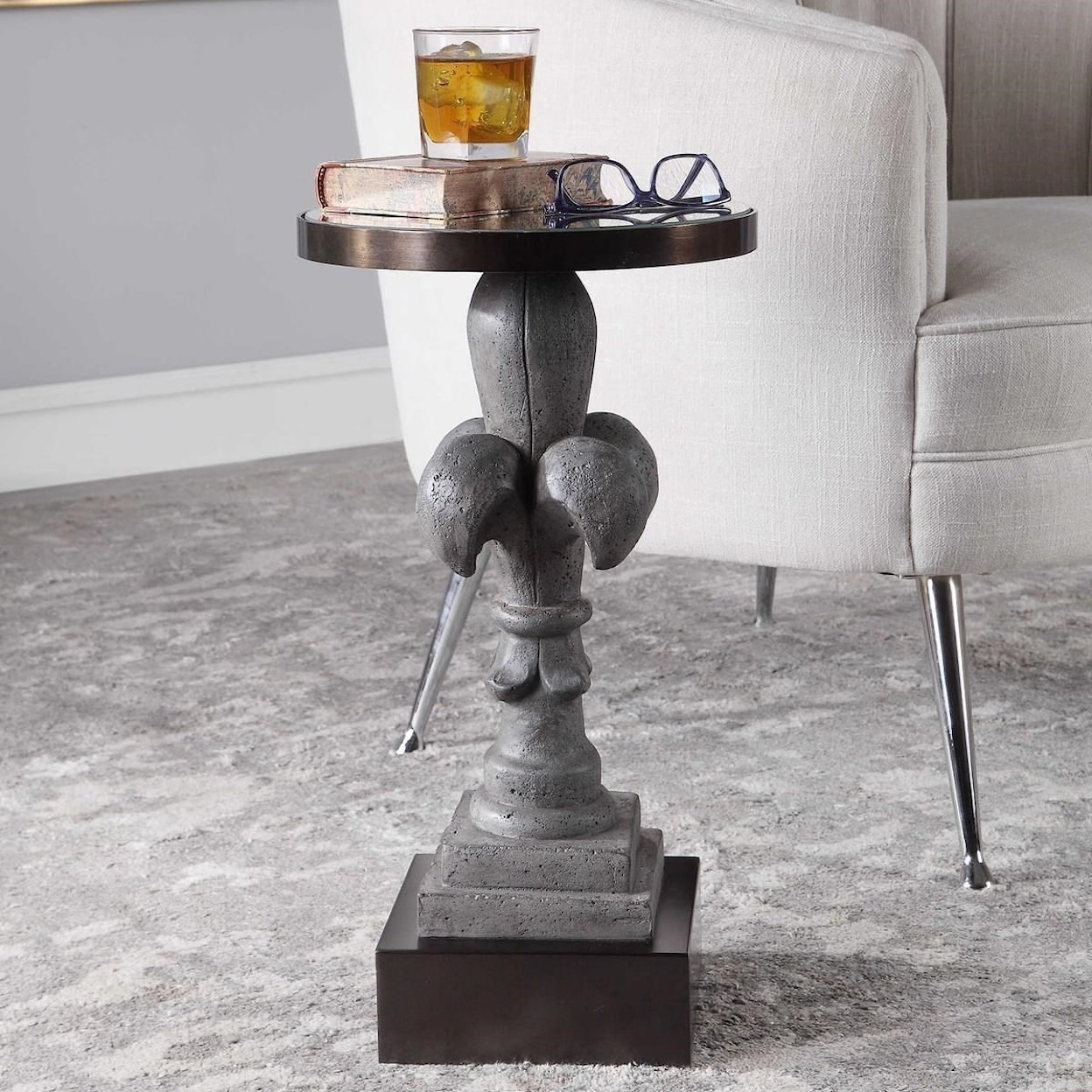 Uttermost Accent Furniture - Occasional Tables Francois Concrete Accent Table