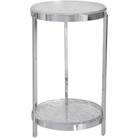 Clarence Textured Glass Accent Table