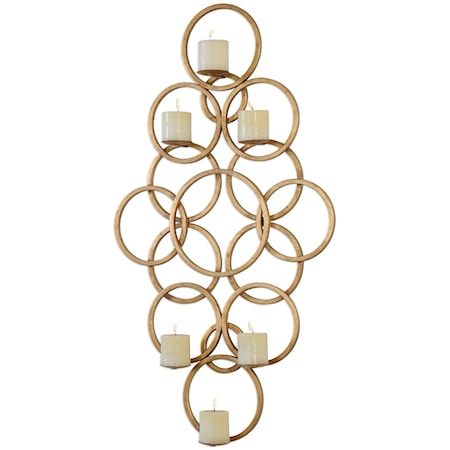  Coree Gold Rings Wall Sconce