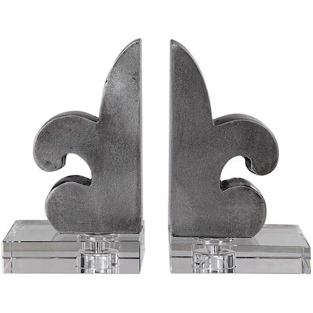 Lily Fleur-De-Lis Bookends Set/2