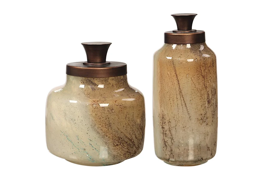 Accessories Elia Glass Containers, S/2 by Uttermost at Mueller Furniture