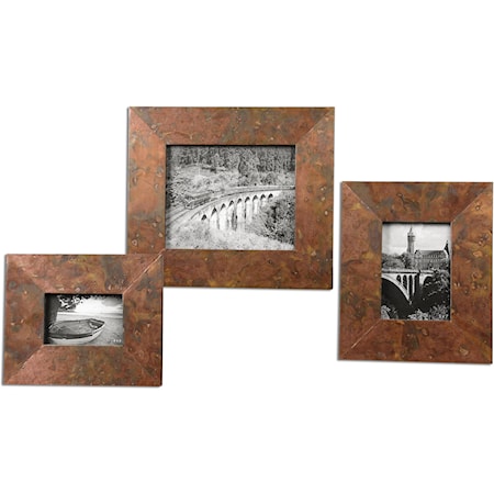 Ambrosia Copper Photo Frames, Set of  3