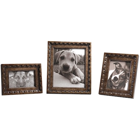 Kalya Antiqued Bronze Photo Frames Set of 3