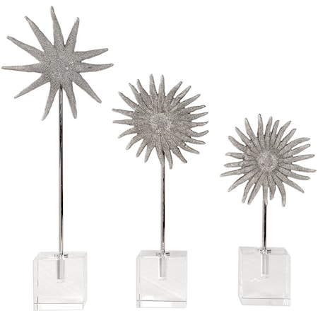 Sunflower Starfish Sculptures, S/3