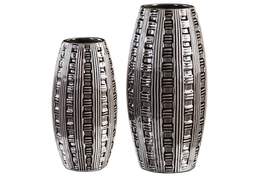 Accessories - Vases and Urns Aura Weave Pattern Vases (Set of 2) by Uttermost at Mueller Furniture