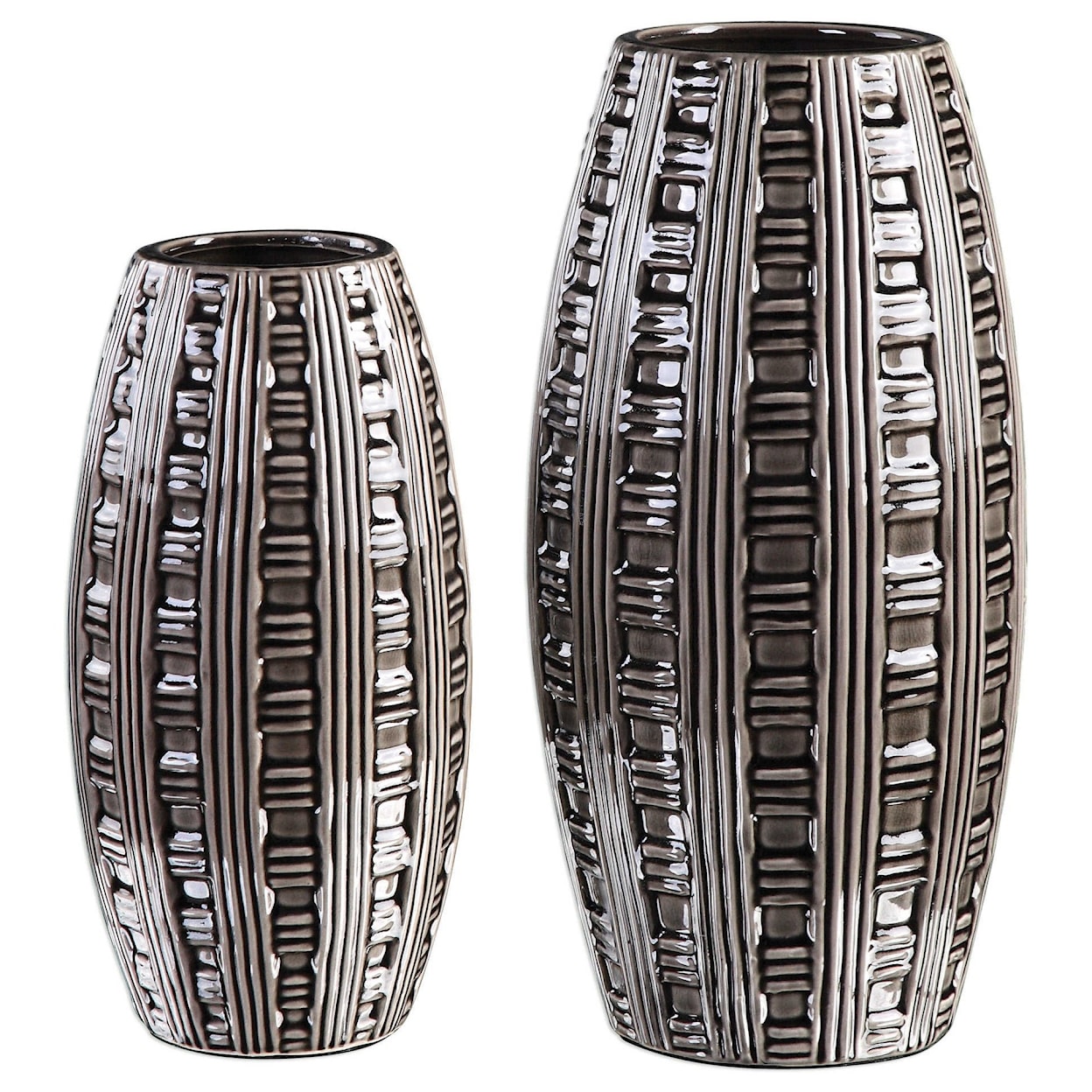 Uttermost Accessories - Vases and Urns Aura Weave Pattern Vases (Set of 2)