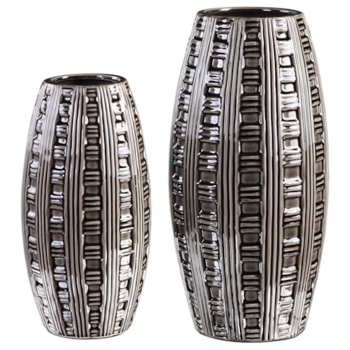 Aura Weave Pattern Vases (Set of 2)