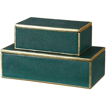 Karis Emerald Green Boxes (Set of 2)