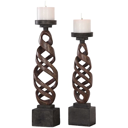 Abrose Rust Candleholders (Set of 2)