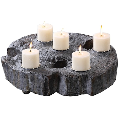 Elwin Tree Trunk Candleholder