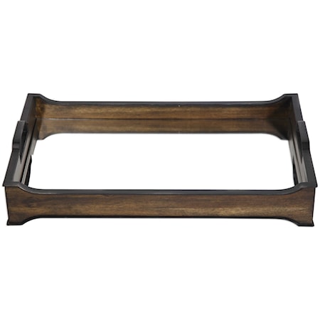 Sylvie Mirror and Wood Tray