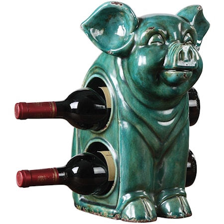 Oink Ceramic Wine Holder