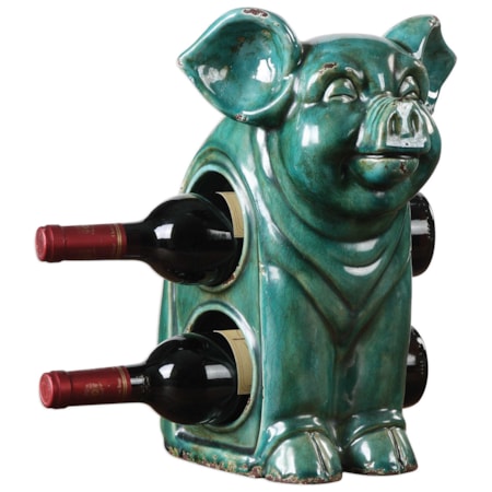 Oink Ceramic Wine Holder