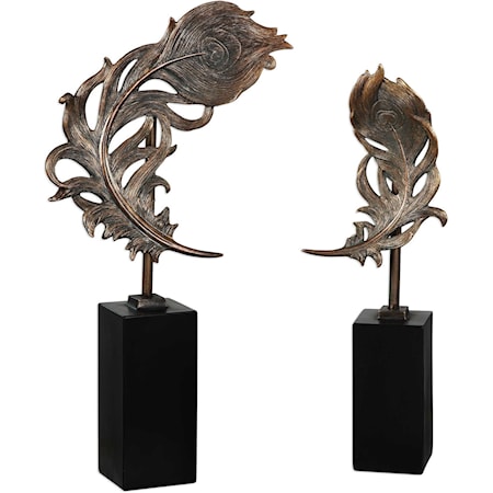 Quill Feathers Sculpture Set of 2