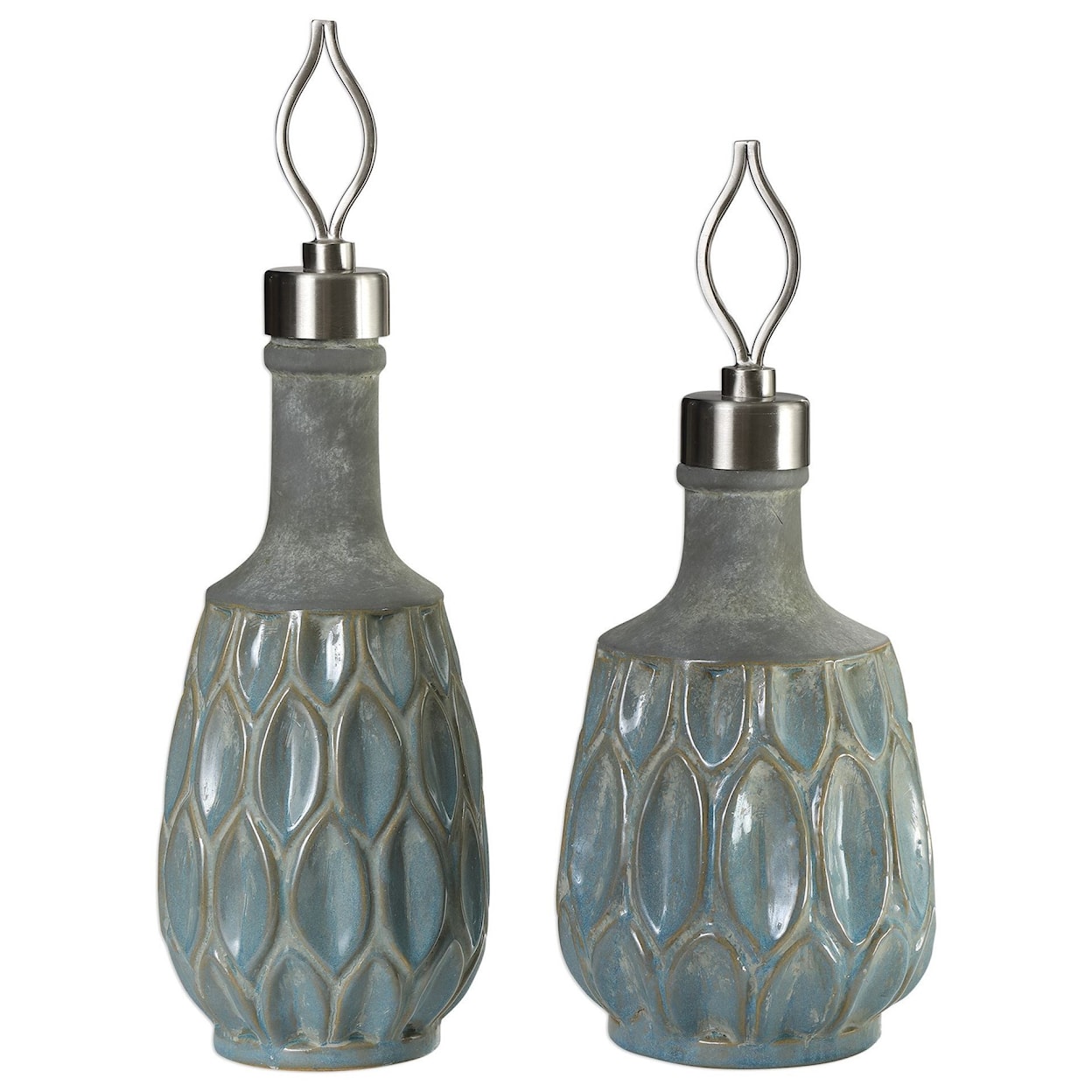 Uttermost Accessories Arpana Blue And Gray Bottles S/2