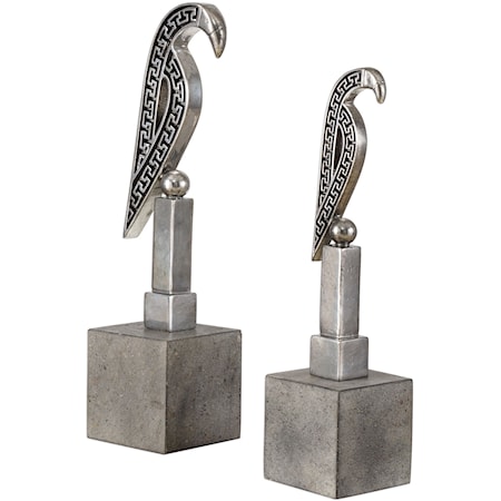 Navya Silver Bird Sculptures S/2