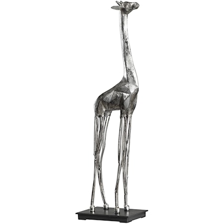 Mireya Silver Giraffe Sculpture