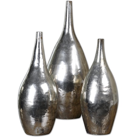 Rajata Silver Vases Set of 3