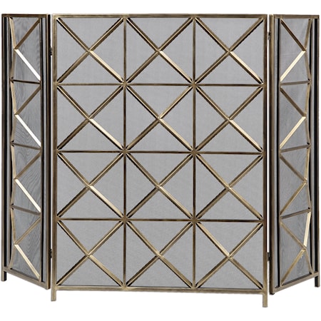 Akiva Champagne Fireplace Screen