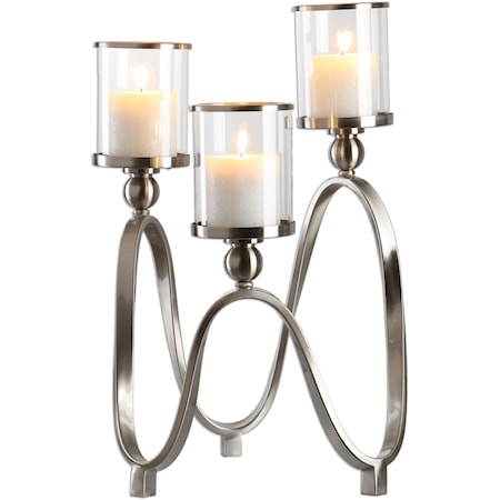 Akiro Modern Nickel Candelabra