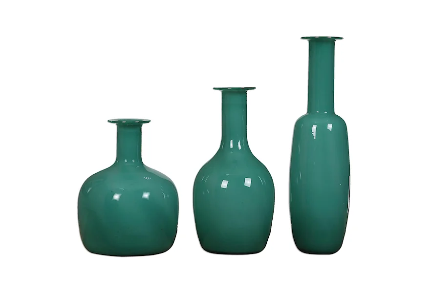 Accessories - Vases and Urns Baram Turquoise Vases, S/3 by Uttermost at Corner Furniture