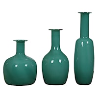Baram Turquoise Vases, S/3