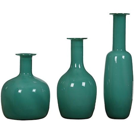 Baram Turquoise Vases, S/3